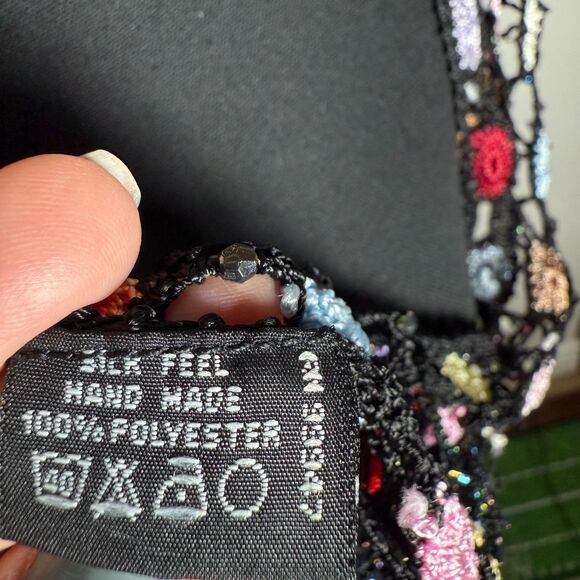 Wrap Colorful Netted Silk Feel Hand Made Crochet Floral Boho Beach Dressy - Picture 7 of 8